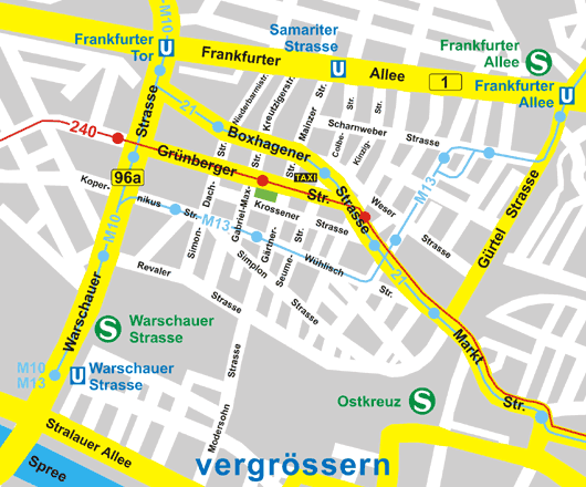 Weltfest am Boxhagener Platz, Berlin-Friedrichshain, Strassenplan