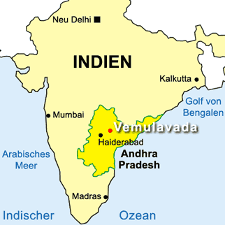 Landkarte, Vemulavada, Andhra Pradesh, Indien